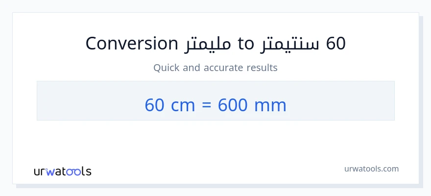 التحويل من 60 سنتيمترات إلى مليمترات