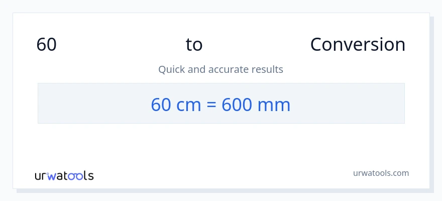 60 সেন্টিমিটার থেকে মিলিমিটার রূপান্তর