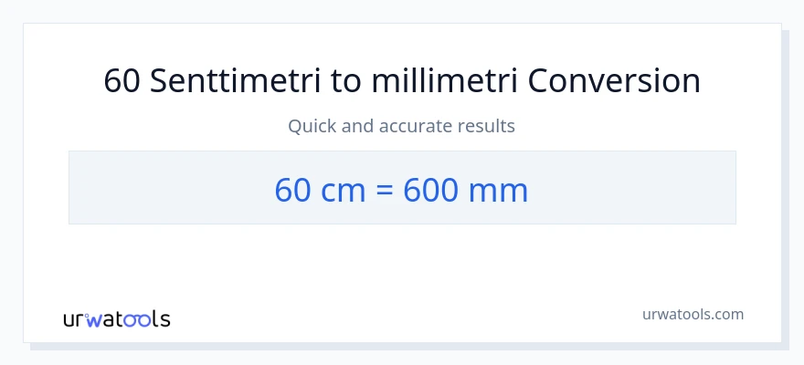 60 Senttimetrit - millimetrit muunnos