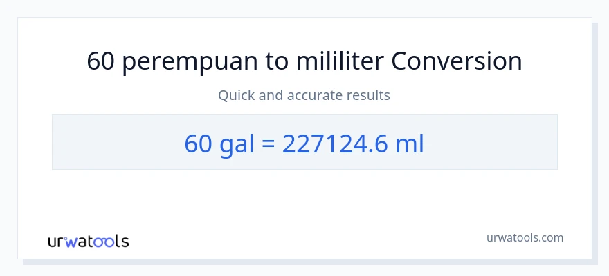 Penukaran 60 Galon kepada mililiter