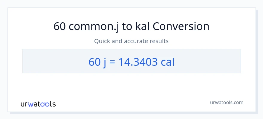 60 mga joule patungong mga kaloriya na conversion