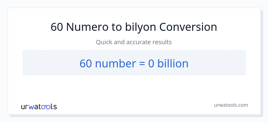 60 mga numero patungong bilyon-bilyon na conversion