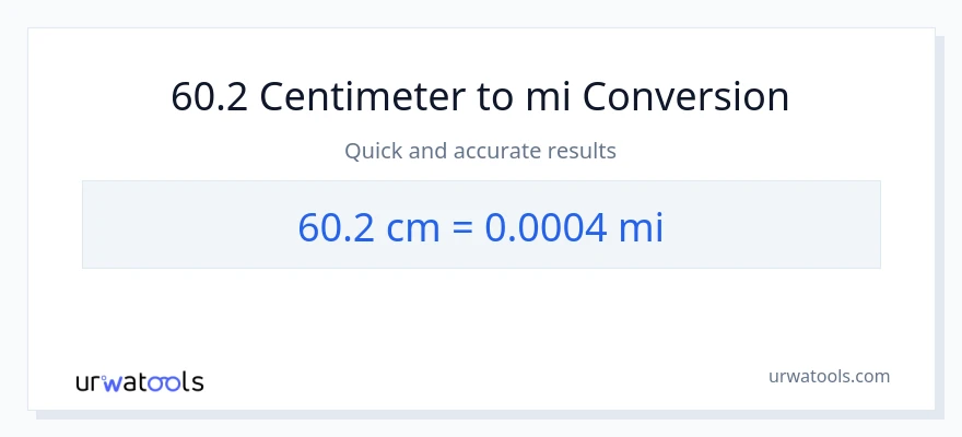 60.2 Centimeter til miles konvertering