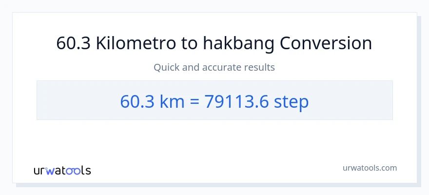 60.3 Kilometro patungong mga hakbang na conversion