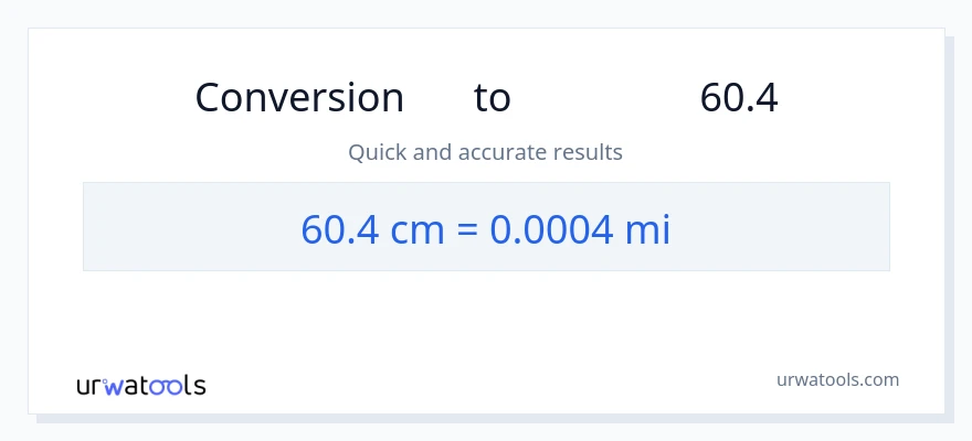 המרה של 60.4 סנטימטרים ל- מיילים