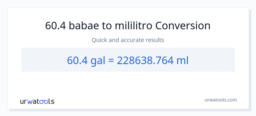 60.4 Mga galon patungong mga mililitro na conversion