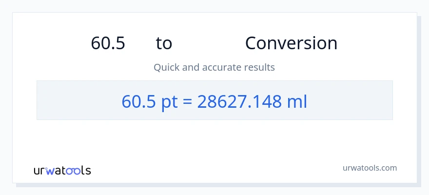 การแปลง 60.5 Pints เป็น มิลลิลิตร