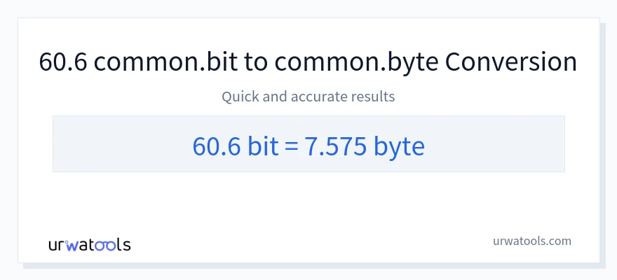 60.6 Bits 到 Bytes 轉換