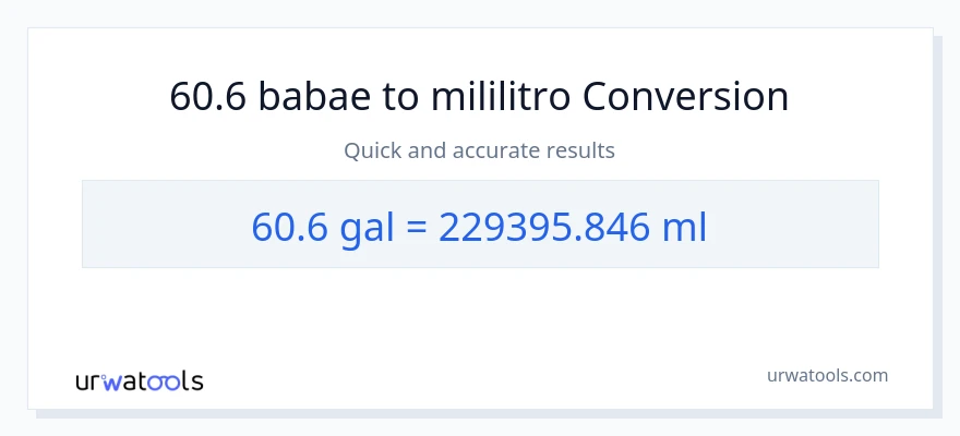 60.6 Mga galon patungong mga mililitro na conversion