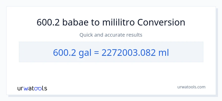 600.2 Mga galon patungong mga mililitro na conversion