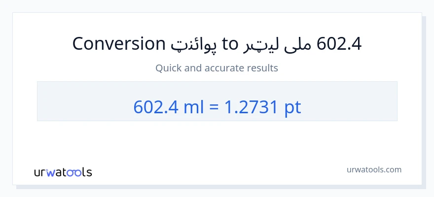 602.4 ملی لیټرونه ته Pints بدلون