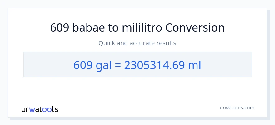 609 Mga galon patungong mga mililitro na conversion