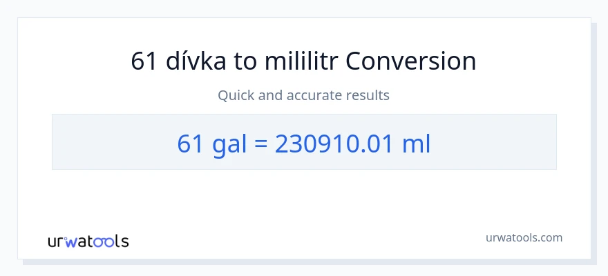 Konverze z Galony na mililitrů: 61