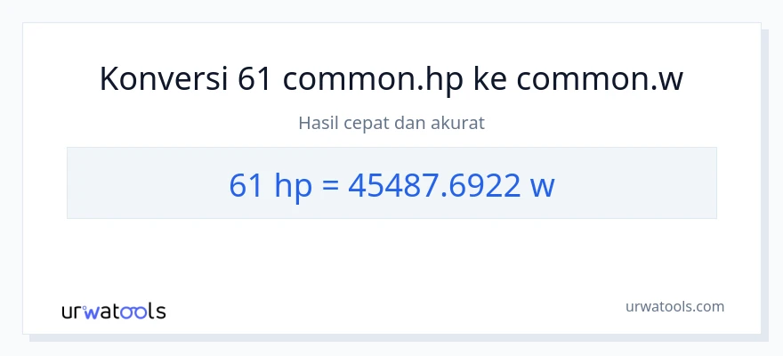 Konversi 61 daya kuda ke watt