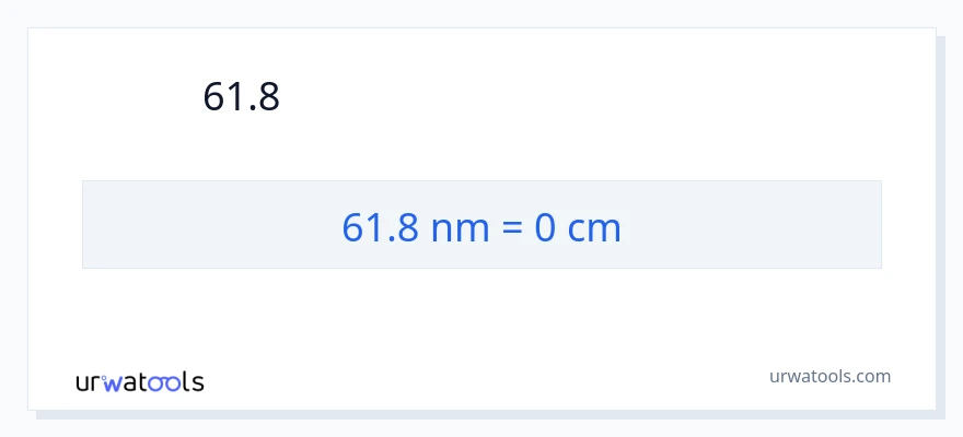 การแปลง 61.8 นาโนเมตร เป็น เซนติเมตร