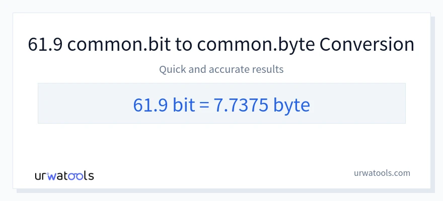61.9 Bits 到 Bytes 轉換