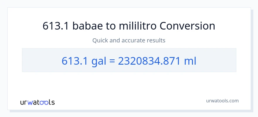 613.1 Mga galon patungong mga mililitro na conversion