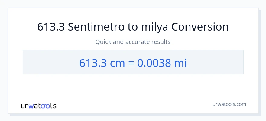 613.3 Mga Sentimetro patungong milya na conversion