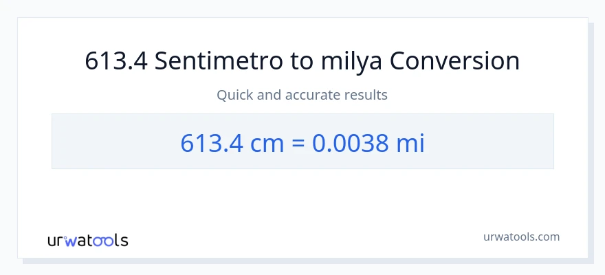 613.4 Mga Sentimetro patungong milya na conversion