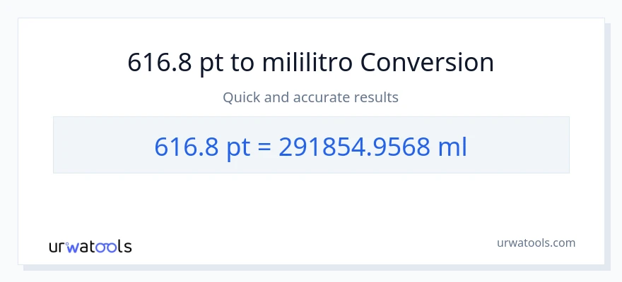 616.8 Pints patungong mga mililitro na conversion