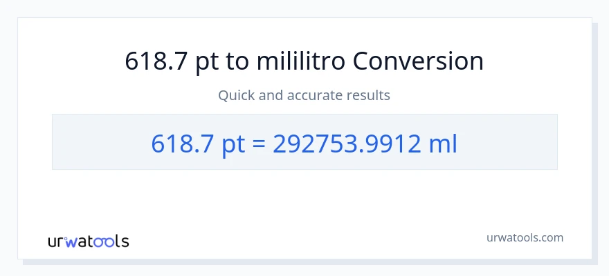 618.7 Pints patungong mga mililitro na conversion
