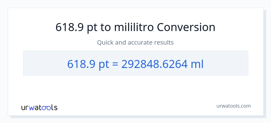 618.9 Pints patungong mga mililitro na conversion