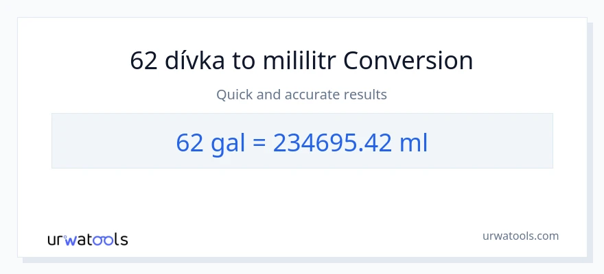 Konverze z Galony na mililitrů: 62