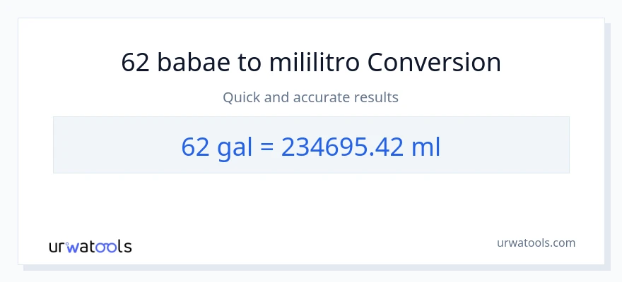 62 Mga galon patungong mga mililitro na conversion