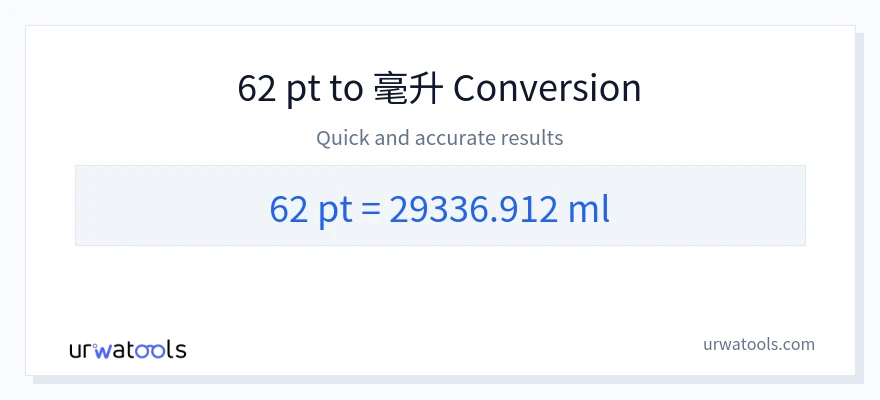 62 Pints 到 毫升 轉換