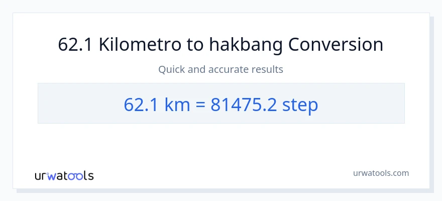 62.1 Kilometro patungong mga hakbang na conversion
