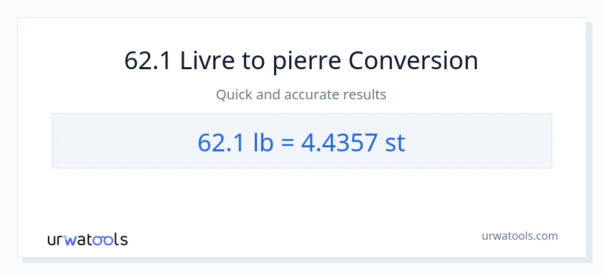 Conversion 62.1 Lbs vers Pierres
