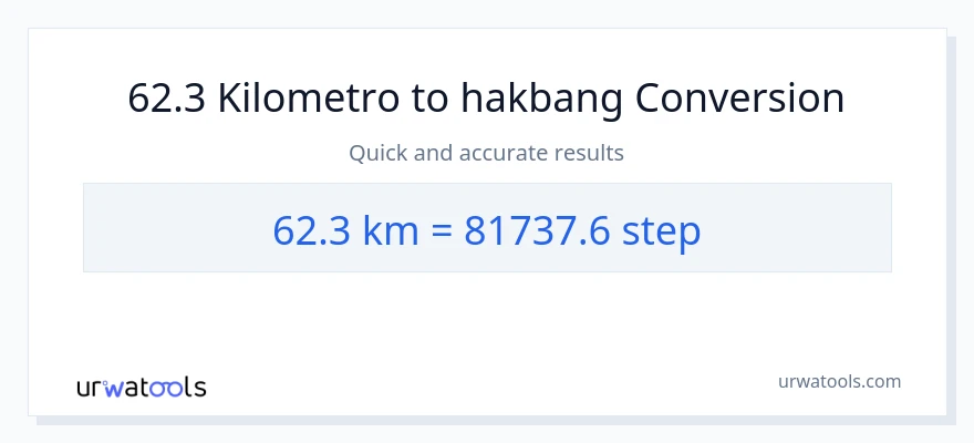 62.3 Kilometro patungong mga hakbang na conversion
