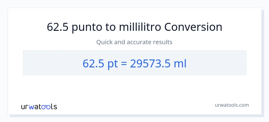 Conversione da 62.5 Pints a millilitri