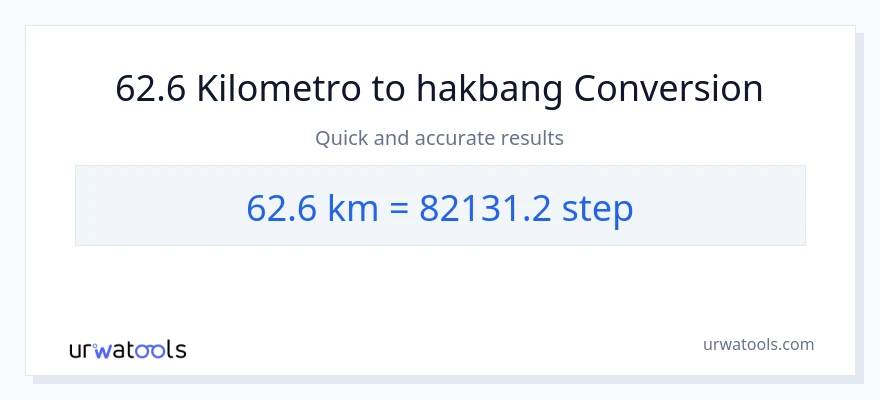 62.6 Kilometro patungong mga hakbang na conversion