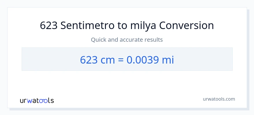 623 Mga Sentimetro patungong milya na conversion