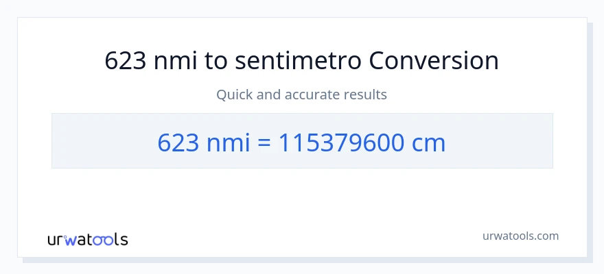 623 milyang nautikal patungong Mga Sentimetro na conversion