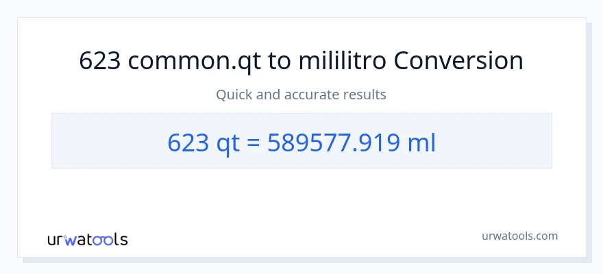 623 Quarts patungong mga mililitro na conversion