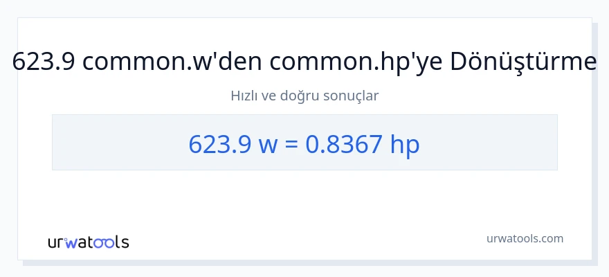 623.9 watt'den beygir gücü'e dönüşüm
