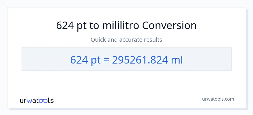 624 Pints patungong mga mililitro na conversion