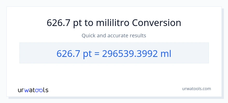 626.7 Pints patungong mga mililitro na conversion