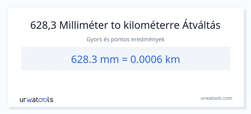 628.3 milliméter - kilométer konverzió