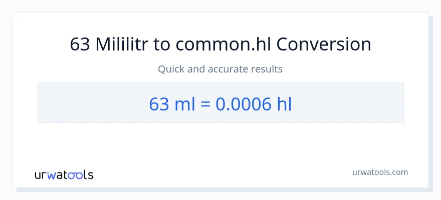 Konverze z mililitrů na Hls: 63