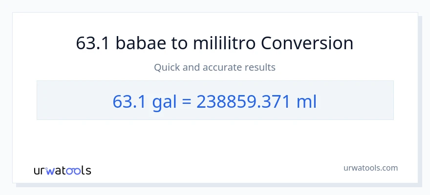 63.1 Mga galon patungong mga mililitro na conversion