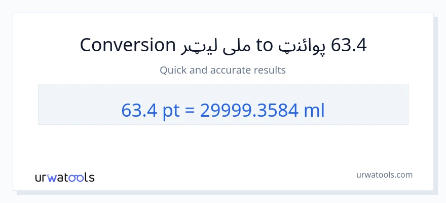 63.4 Pints ته ملی لیټرونه بدلون