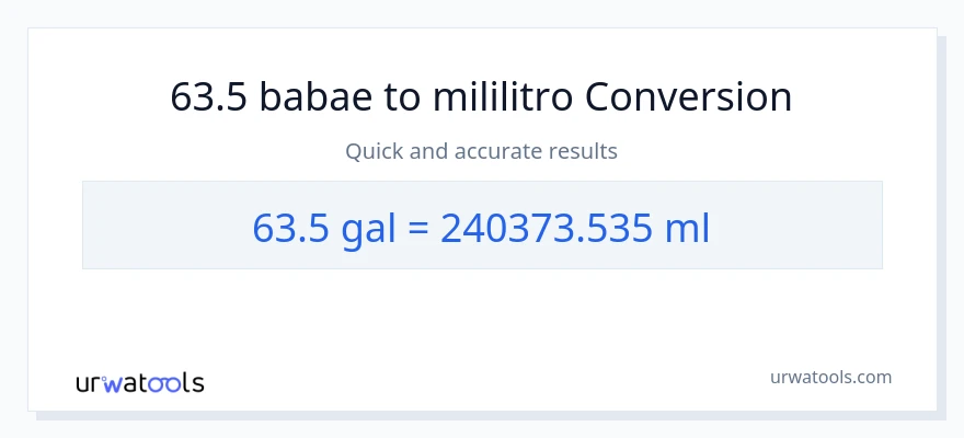 63.5 Mga galon patungong mga mililitro na conversion