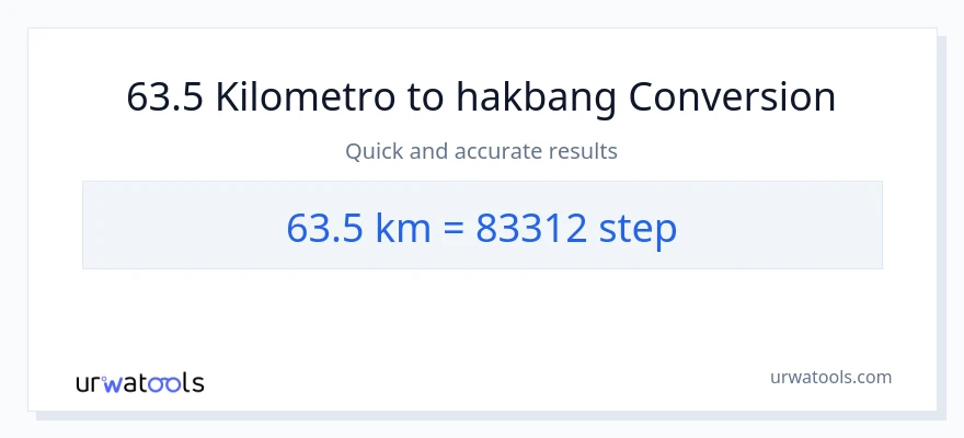 63.5 Kilometro patungong mga hakbang na conversion