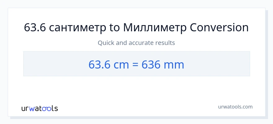 63.6 Сантиметры в миллиметры преобразование