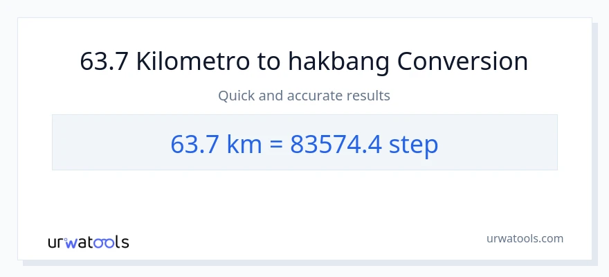 63.7 Kilometro patungong mga hakbang na conversion