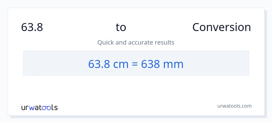63.8 ಸೆಂಟಿಮೀಟರ್‌ಗಳು ರಿಂದ ಮಿಲಿಮೀಟರ್‌ಗಳು ಪರಿವರ್ತನೆ