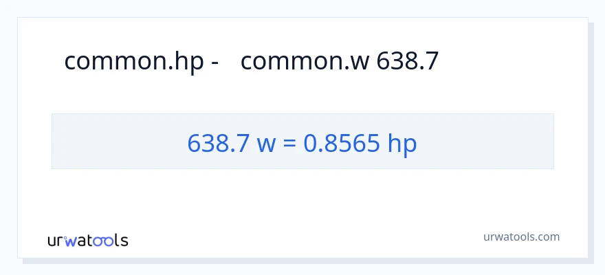 המרה של 638.7 וואט ל- כּוֹחַ סוּס